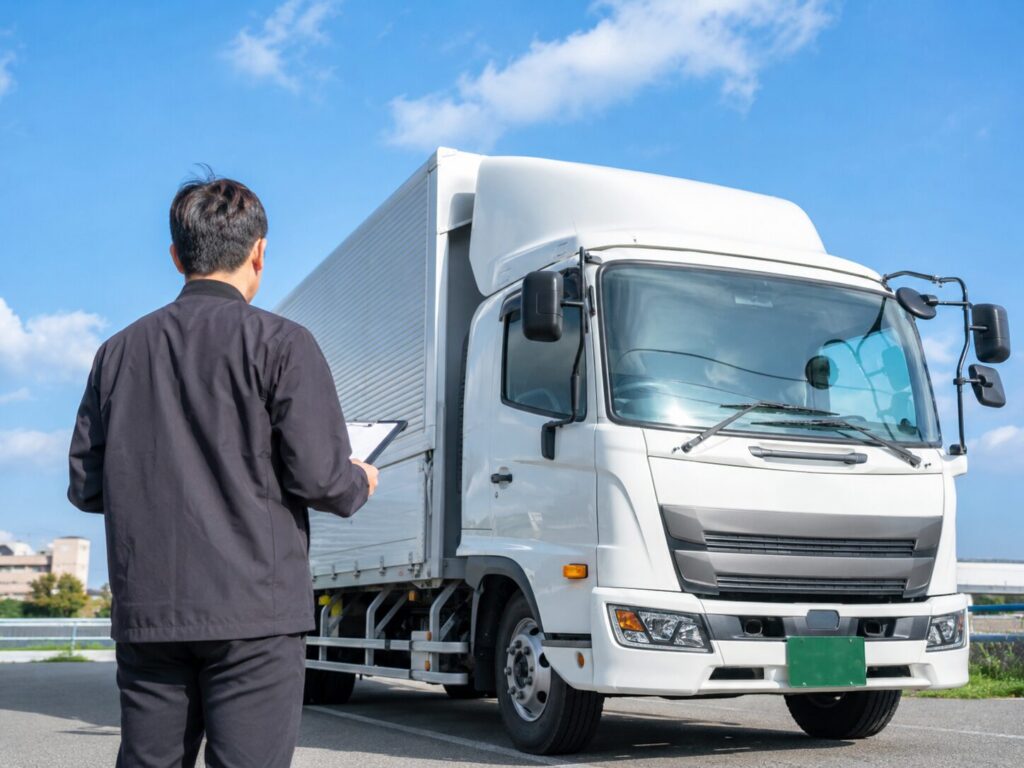 運送業の新規許可を目指す経営者と貨物トラック